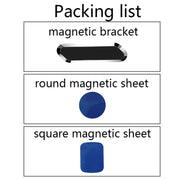 F601 4 PCS One Word Long Magnet Car Bracket Car Navigation Lazy Magnetic Metal Bracket(Rounded Silver)