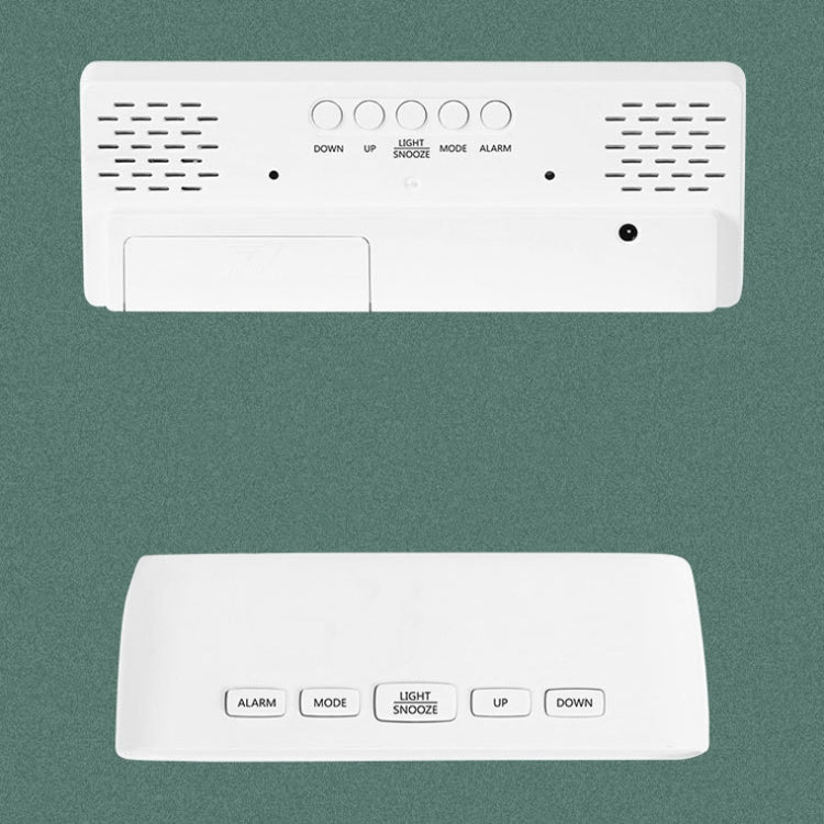 Mirror Bedside Alarm Clock Battery Plug-In Dual-Purpose LED Clock, Colour: Arc-shaped White Shell (Mirror White Light)