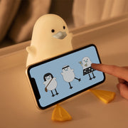 Silicone LED Night Light Mobile Phone Holder(Blue Mouth)