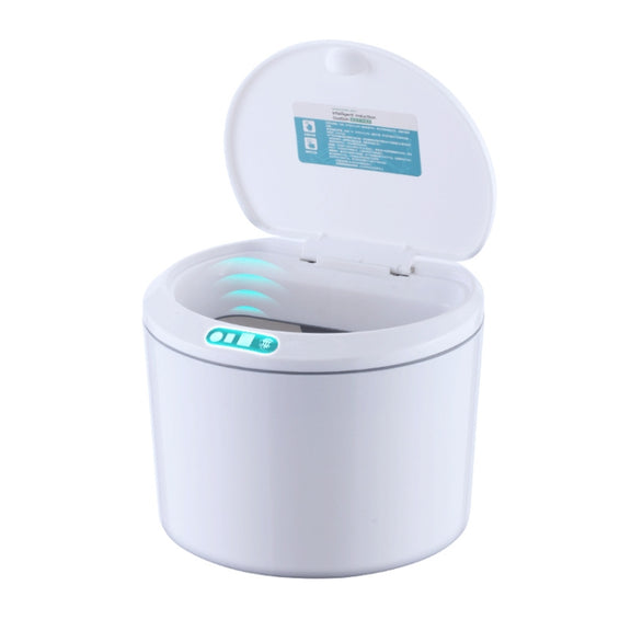 EXPED SMART Desktop Smart Induction Electric Storage Box Car Office Trash Can, Specification: 3L Battery Version (White)