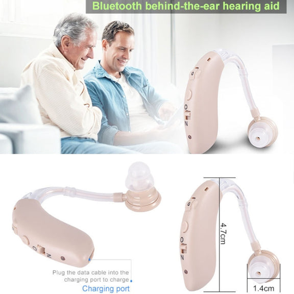 G25 Bluetooth Hearing Aid Elderly Sound Amplifier Sound Collector, Colour: US Plug(Skin Color)