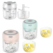 ZM-14 Household Mini Wireless Electric Garlic Masher, Colour: Green High Cup 250ml + Small Cup 100ml