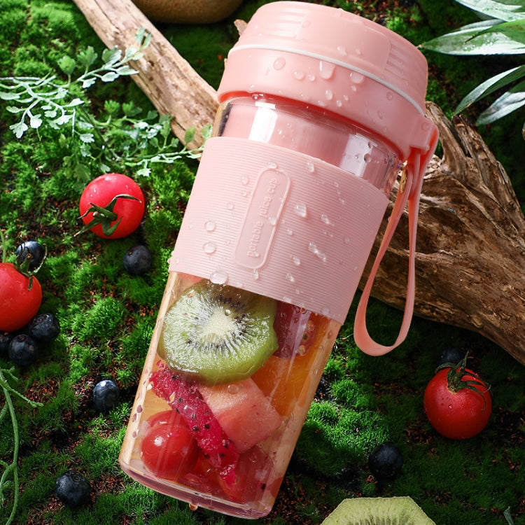 FS1300 Mini Juicer Home Portable Cooking Machine Student Juice Cup Juicer, Colour: Cherry Blossom Four  Blade