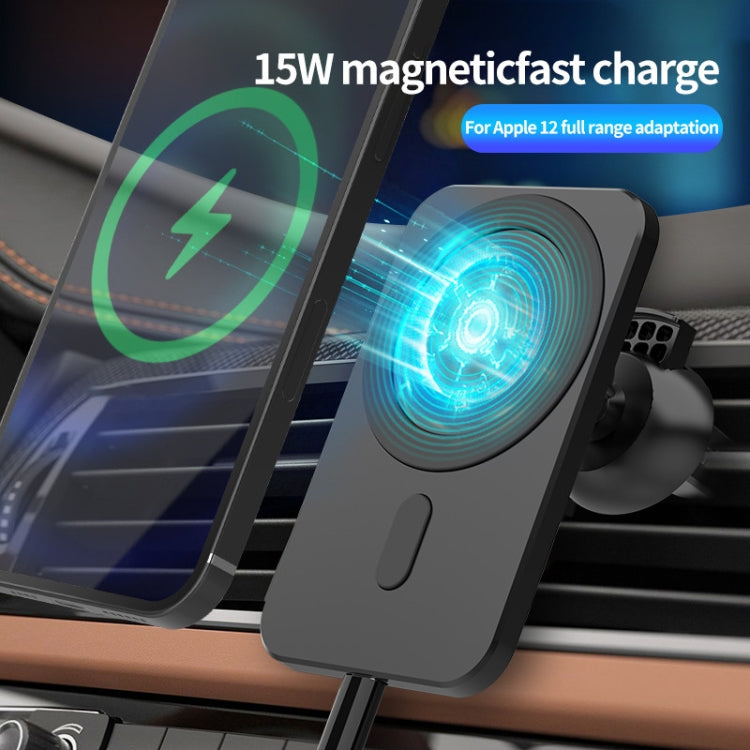 N16 10W Car Air Outlet + Suction Cup Magsafe Magnetic Phone Universal Wireless Charger Holder(Green)