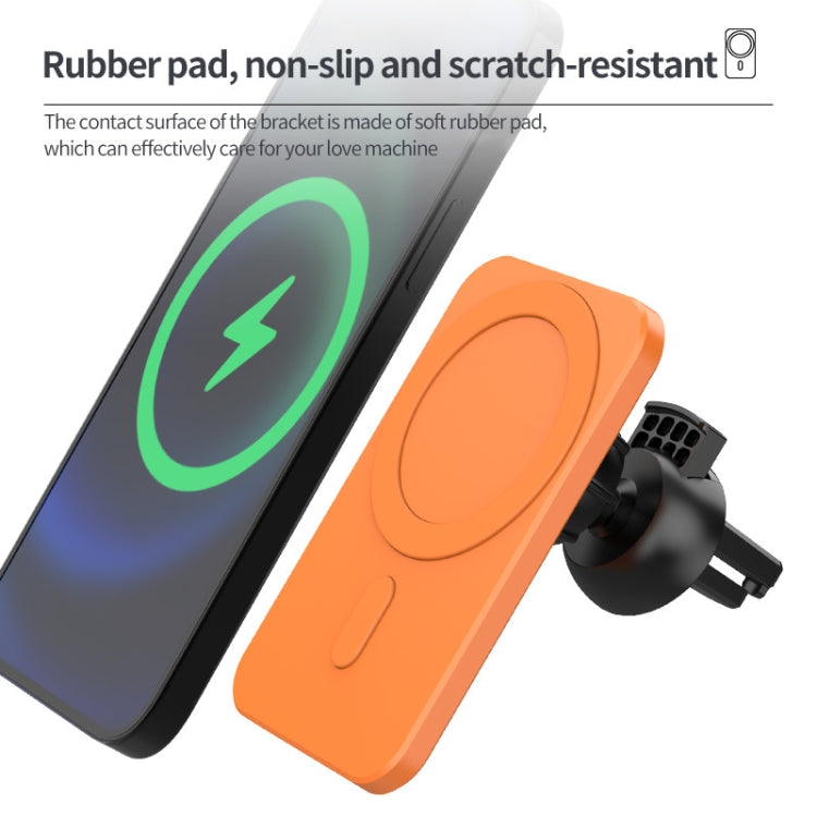 N16 10W Car Air Outlet + Suction Cup Magsafe Magnetic Phone Universal Wireless Charger Holder(Black)