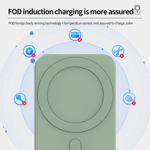 N16 10W Car Air Outlet + Suction Cup Magsafe Magnetic Phone Universal Wireless Charger Holder(Green)