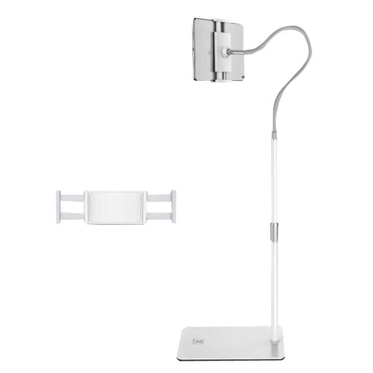 SSKY L6 Bedside Sofa Live Landing Phone Tablet Computer Bracket, Style: Base Heavy Telescopic Version (White)