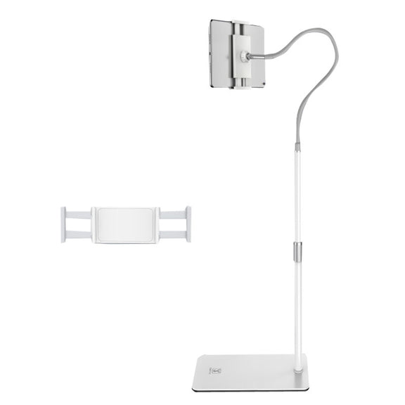 SSKY L6 Bedside Sofa Live Landing Phone Tablet Computer Bracket, Style: Base Heavy Telescopic Version (White)