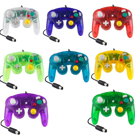 5 PCS Single Point Vibrating Controller Wired Game Controller For Nintendo NGC(Transparent Yellow)
