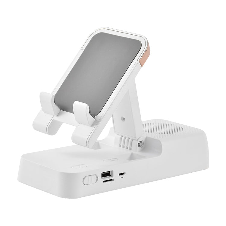 Multifunctional Desktop Stand For Mobile Phone And Tablet With Bluetooth Speaker(White)