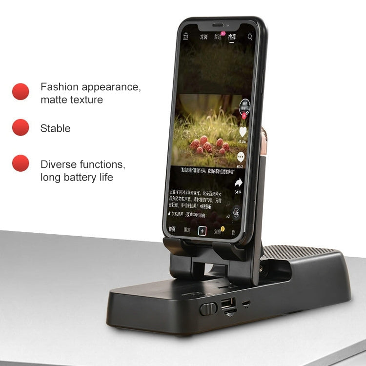 Multifunctional Desktop Stand For Mobile Phone And Tablet With Bluetooth Speaker(White)
