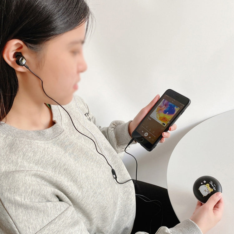 2 Pairs Heavy Bass Wired Headset Mobile Phone Universal Headset with Storage Box & Microphone(Blue Rat + Storage Box)