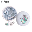 2 Pairs Cartoon Pattern Heavy Bass In-Ear Headphones Universal Wired Headphones with Microphone(Light Blue) - In Ear Wired Earphone by PMC TechLife | Online Shopping South Africa | PMC TechLife