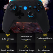 CX-X1  2.4GHz + Bluetooth 4.0 Wireless Game Controller Handle For Android / iOS / PC / PS3 Handle + Bracket+ Receiver (Blue)