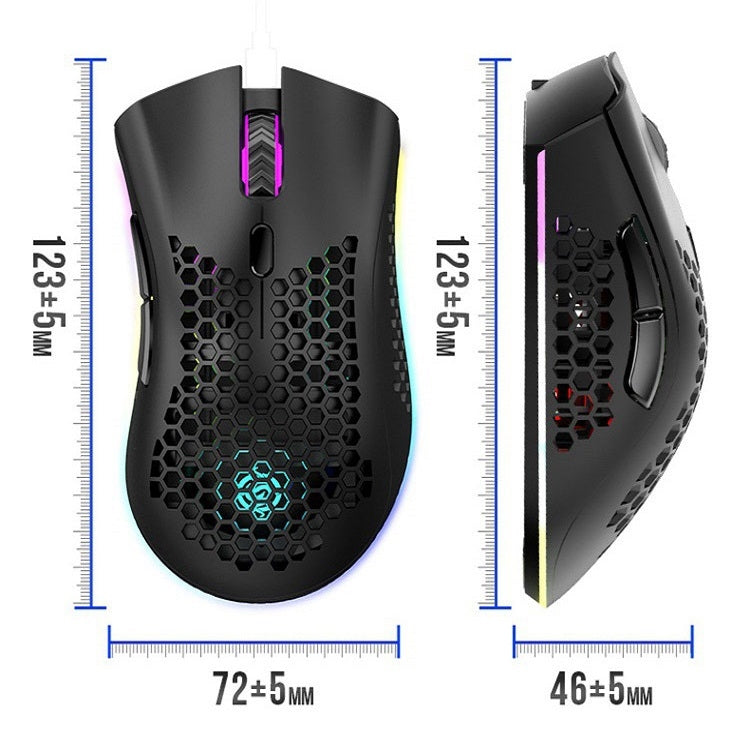 K-Snake BM600 1600 DPI 7-keys Hollow Lightweight Wireless Charging RGB Colorful Gaming Mouse(Wireless BM600 White)