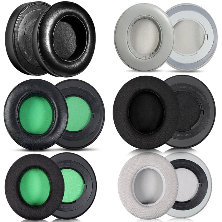 2 PCS Headset Sponge Case For Razer BlackShark V2/V2X/V2SE, Colour: Ellipse Lambskin(Gray Paper Grary Net)