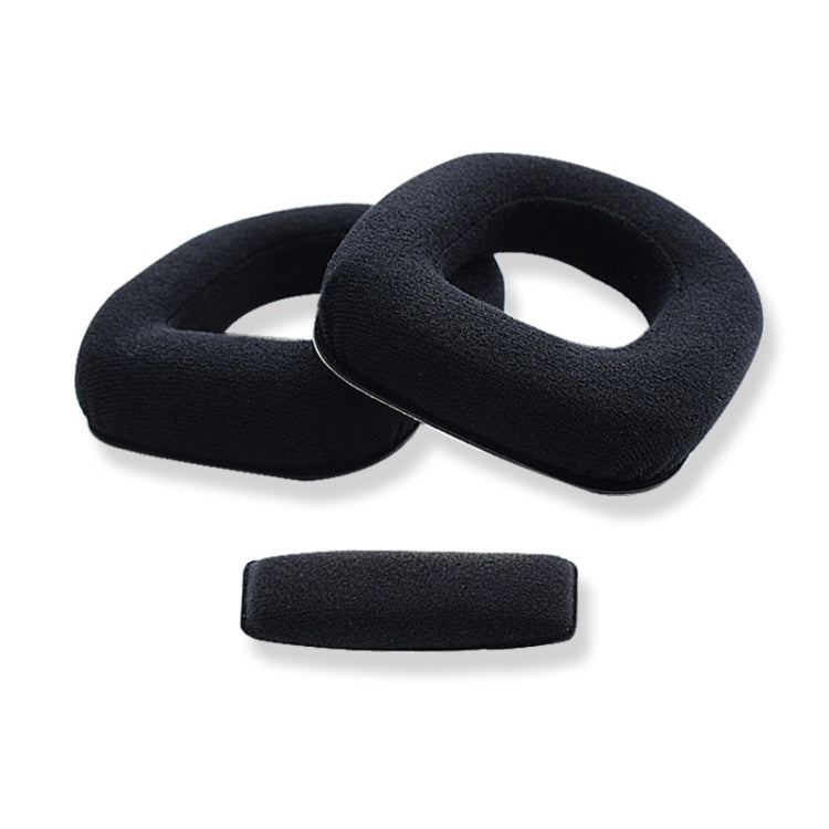 2 PCS Gaming Headset Sponge Protective Case Flannel Earmuffs for Logitech A10