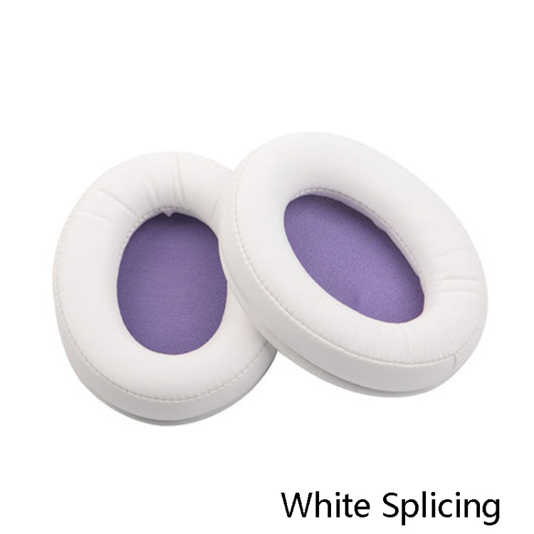 1 Pairs Headset Sponge Cover Ear Pad Leather Case For Kingston Cloud Silver II, Colour: White Splicing