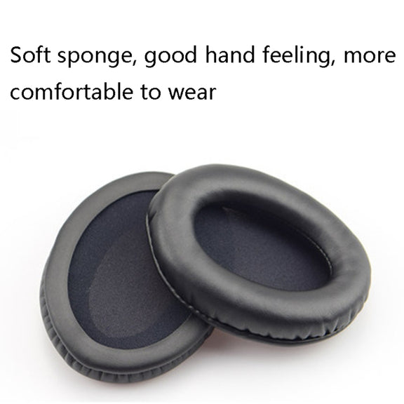 1 Pairs Headset Sponge Cover Ear Pad Leather Case For Kingston Cloud Silver II, Colour: Lambskin Black