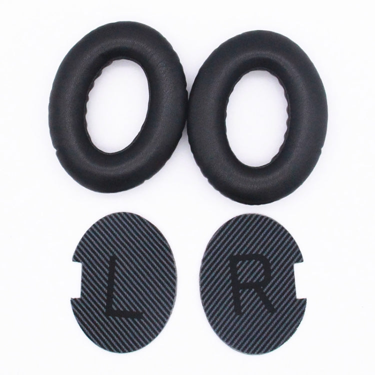 2 PCS Headset Lambskin Sponge Cover Earmuffs For Bose QC25 / QC15 / QC2 / QC35 / AE2i(Black+Black)