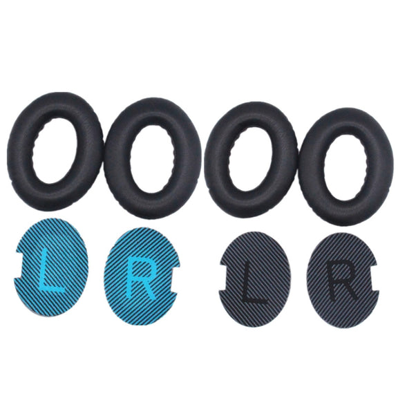 2 PCS Headset Lambskin Sponge Cover Earmuffs For Bose QC25 / QC15 / QC2 / QC35 / AE2i(Black+Black)