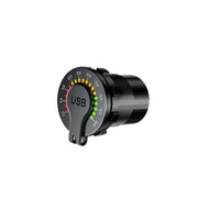 Car Motorcycle Ship Modified With Colorful Screen Display USB Dual QC3.0 Fast Charge Car Charger, Model: P20-C With Terminal