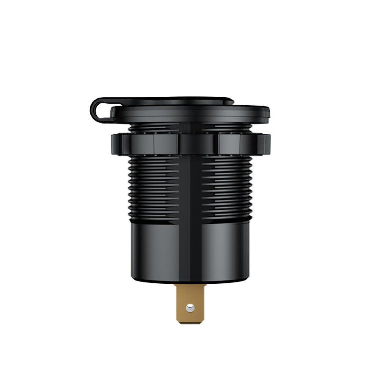Car Motorcycle Ship Modified With Colorful Screen Display USB Dual QC3.0 Fast Charge Car Charger, Model: P20-C With Terminal