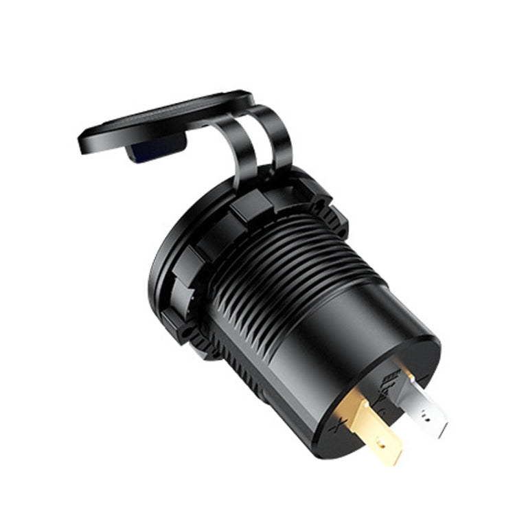 Car Motorcycle Ship Modified USB Charger Water-resistant PD + QC3.0 Fast Charge, Model: Green Light With Terminal