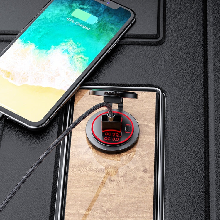 Car Motorcycle Ship Modified USB Charger Water-resistant PD + QC3.0 Fast Charge, Model: Blue Light With 60cm Line
