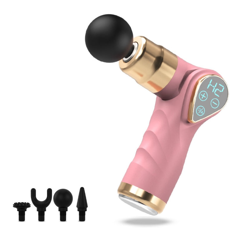 Mini Fascia Gun Small LCD Screen Muscle Massager(018 Pink)