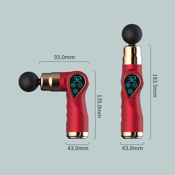 Mini Fascia Gun Small LCD Screen Muscle Massager(018 Red)