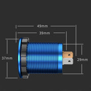 Car Motorcycle Modified USB Charger QC3.0 Metal Water-resistant Fast Charge(Red Shell Red Light)