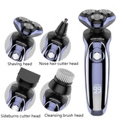 Sportsman SM-530 Electric Men Shaving Knife Multi-Function Base Charging Digital Water Washing Razor, Specification: US Plug(Purple)