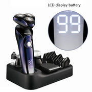 Sportsman SM-530 Electric Men Shaving Knife Multi-Function Base Charging Digital Water Washing Razor, Specification: US Plug(Purple)