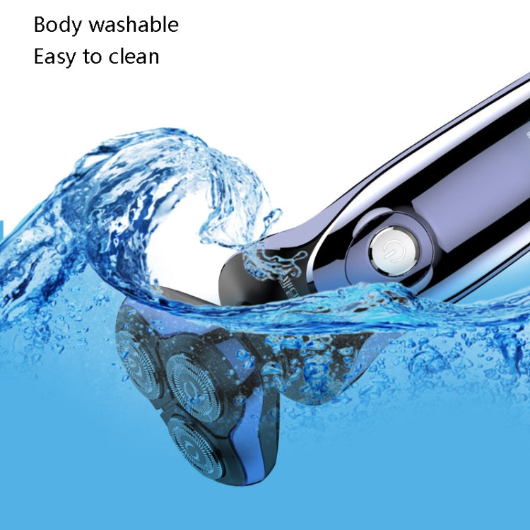 Sportsman SM-530 Electric Men Shaving Knife Multi-Function Base Charging Digital Water Washing Razor, Specification: US Plug(Purple)