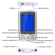 24-Mode Digital Electronic Pulse Massager Intelligent Whole Body Physical Therapy Meridian Massager, Specification: AU Plug( Silver)