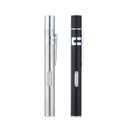 Flashlight Pupil Pen Light Yellow White Dual Light Source Dental Light LED Stainless Steel Morning Inspection Light(Silver)