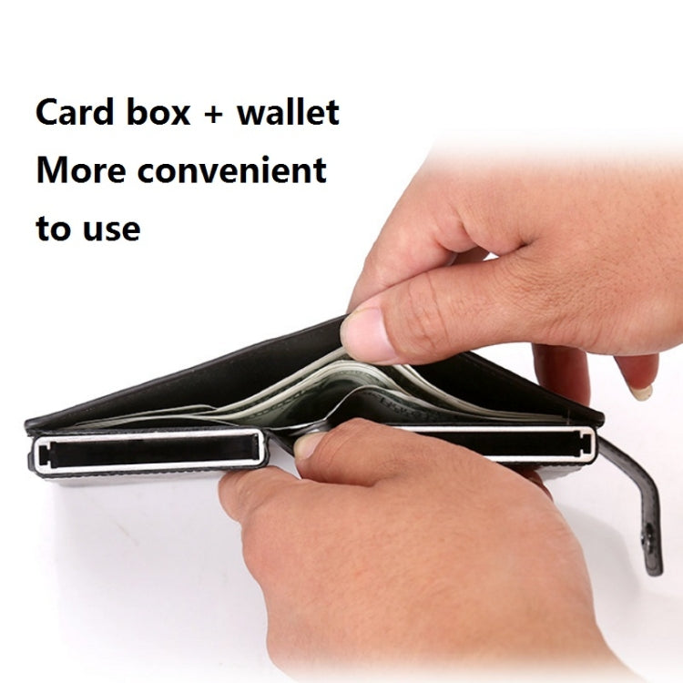 Dual Card Aluminum Alloy Card Box RFID Anti-Theft Wallet(Mad Horse Black)