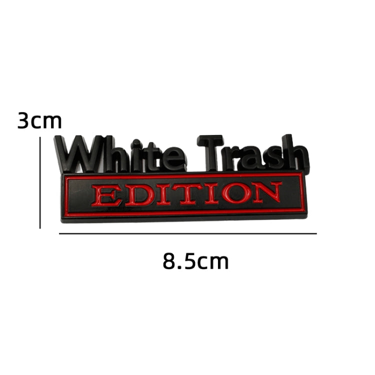 2 PCS Car Metal Modification Standard White Trash Edition Car Label Stickers(Silver Black)
