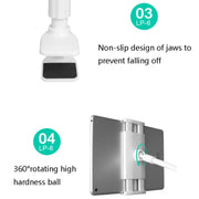 LP-6 Tablet Mobile Phone Lazy Bracket Detachable Bed Bracket, Style: Two-stage (Titanium Gray)