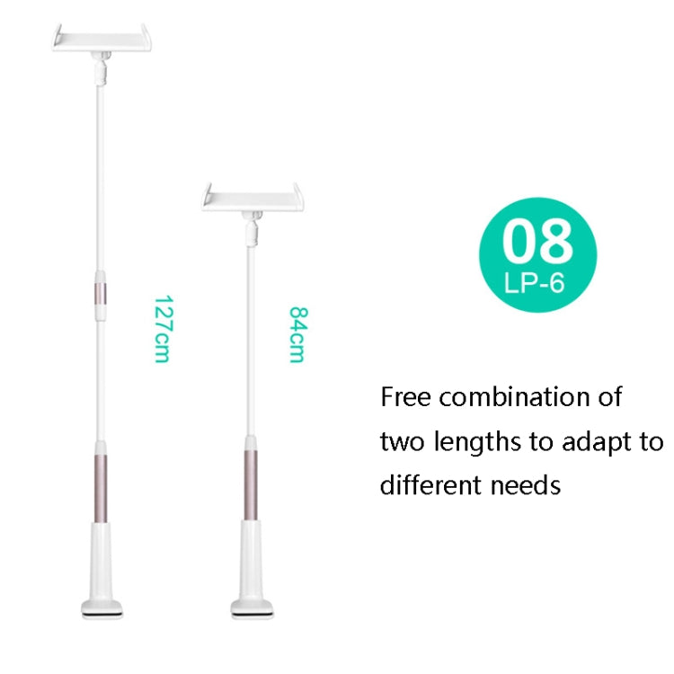 LP-6 Tablet Mobile Phone Lazy Bracket Detachable Bed Bracket, Style: Two-stage (Titanium Gray)