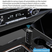 K9 USB Car Bluetooth 5.0 Adapter Receiver FM + AUX Audio Dual Output Stereo Transmitter (Black)