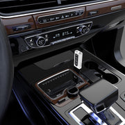 K9 USB Car Bluetooth 5.0 Adapter Receiver FM + AUX Audio Dual Output Stereo Transmitter (White)