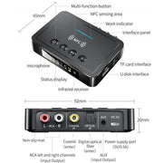 M6 NFC Bluetooth 5.0 Receiver & Transmitter & FM 3 In 1 Adapter(Black)