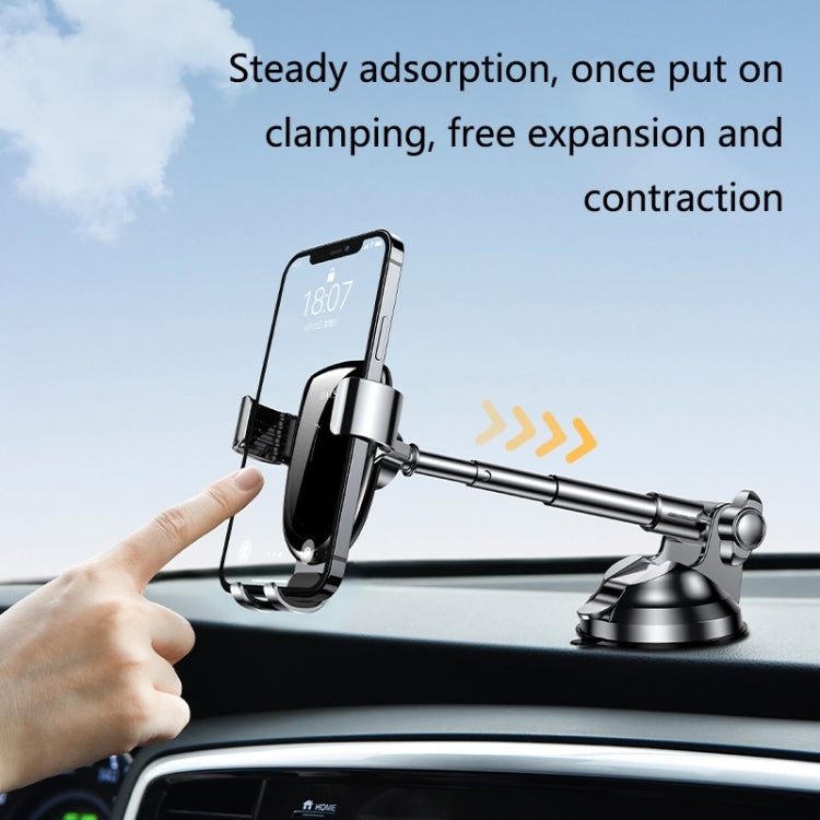 OATSBASF 03513 Phone Car Magnetic Telescopic Bracket Suction Cup Type Navigation Mobile Phone Bracket(Graphite Black)