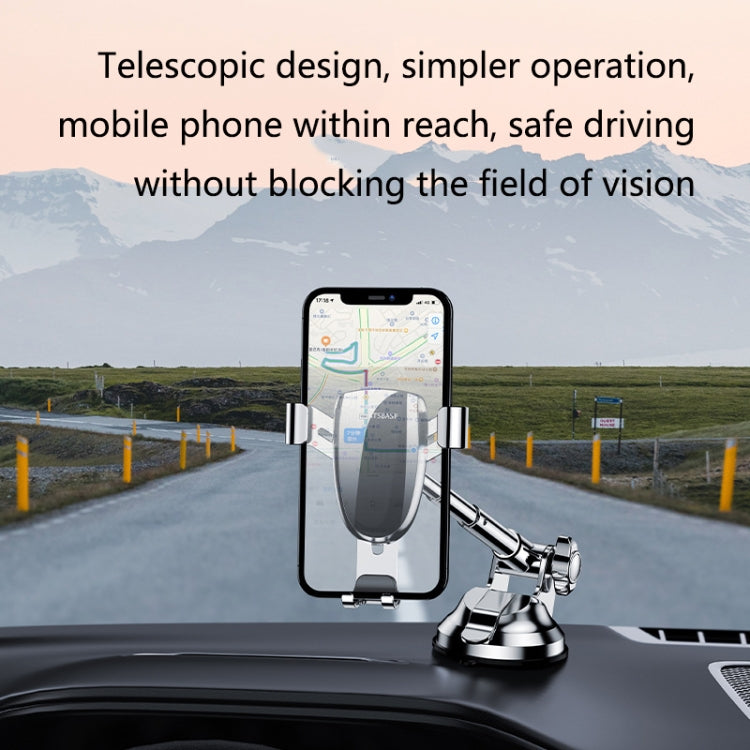 OATSBASF 03513 Phone Car Magnetic Telescopic Bracket Suction Cup Type Navigation Mobile Phone Bracket(Graphite Black)
