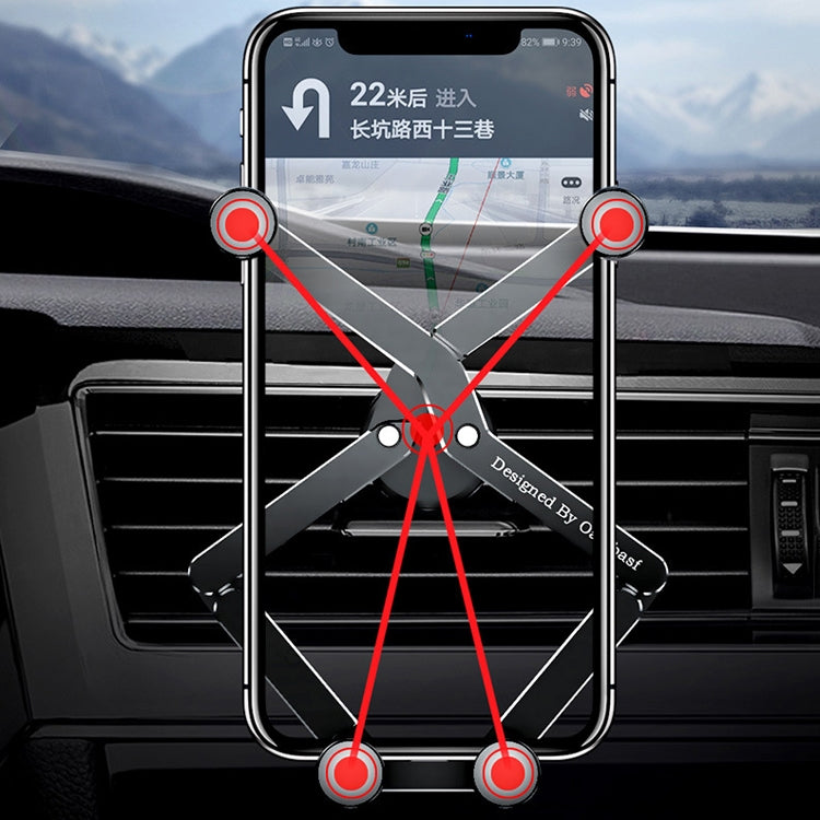 Oatsbasf 02750 Gravity Car Mobile Phone Holder In-car Navigation Buckle Bracket Air Outlet Bracket( Black)