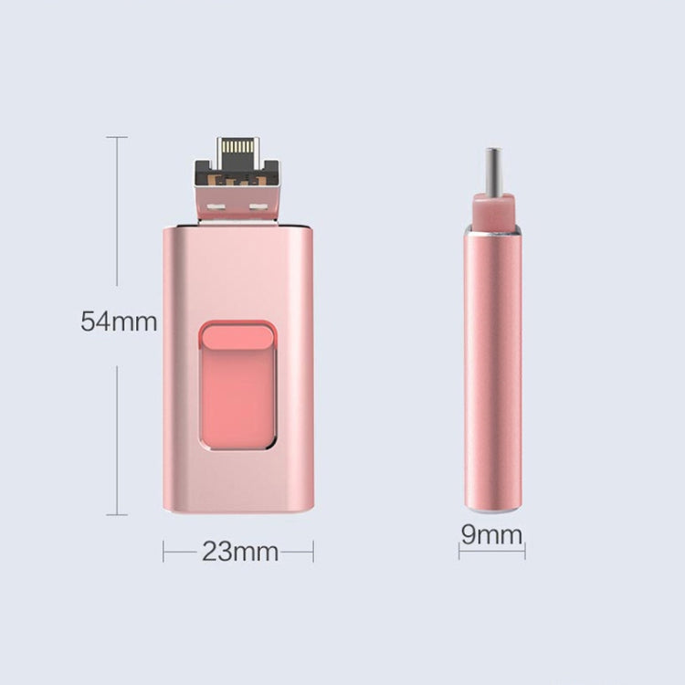 64GB SH02 USB 3.0 + 8 Pin + Mirco USB + Type-C 4 In 1 Mobile Computer U-Disk With OTG Function(Silver)