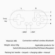 8Bitdo Zero2 Wireless Bluetooth Mini Handle For Switch / Windows / Android / MacOS / Steam / Respeberr(Pink)