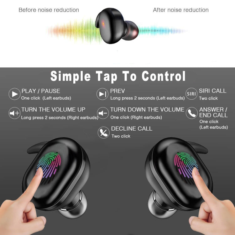 Y30 Wireless Bluetooth Headset 5.0 In-Ear Mini Earphone, Colour: Black